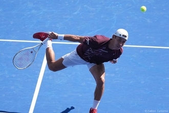 島袋将 世界74位コルダにストレートで敗れて8強ならず。終盤に追い上げるも届かず「プレッシャーがあり、硬くなった」[木下グループジャパンオープン]