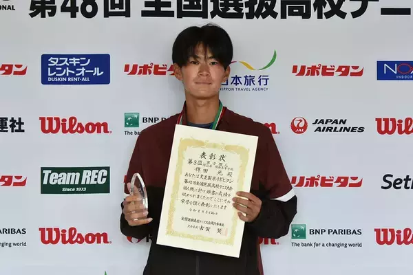 「【全国選抜高校テニス】湘南工大附・櫻井義浩がストレート勝ちで全国選抜個人戦を制覇。全米オープンJr.予選への切符を掴む」の画像