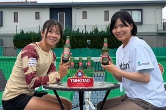 尾﨑里紗・加治遥、世界的ビールブランド「TSINGTAOビール」とスポンサー契約締結　グランドスラムへ心強い後押し