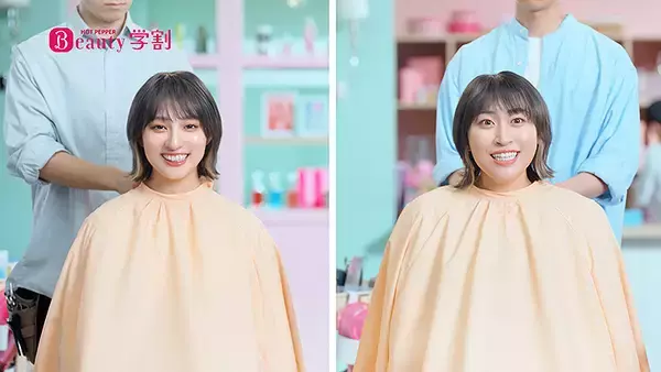 「吉川愛と丸山礼の双子ヘア新CM！ 同じ髪型でも予約方法で料金が違うナゼ!?　2人の爆笑オフショット対談も！ ホットペッパービューティー学割」の画像