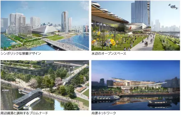 「築地市場の再開発、約5万人収容の「屋内型新スタジアム」がついに誕生へ！ホテル･商業棟など9棟複合の扇モチーフの未来都市構想」の画像