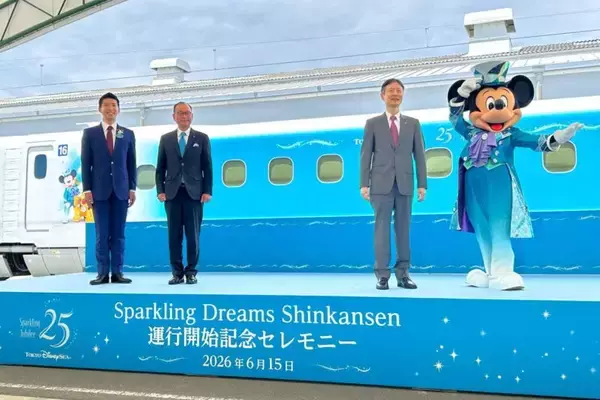 「【レポート】 ディズニーシー25周年記念「スパークリングドリーム新幹線」特別な外観や限定車内装飾など、詳細ダイヤも解説！6/19運行開始」の画像