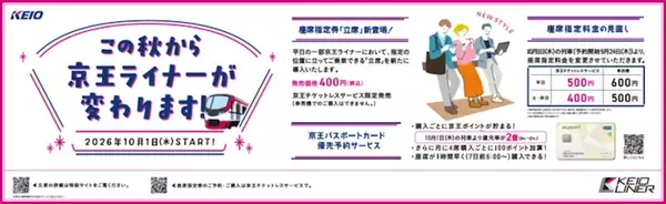 「【京王ライナー】10月から「立席」が新登場！座席指定料金の見直しとあわせた新サービスの内容と料金を徹底解説」の画像