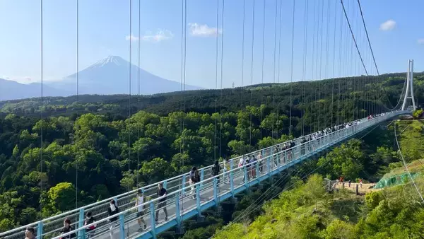 「富士山が眺められる 日本一の歩行者専用つり橋「三島スカイウォーク」 迫力のジップスライドなども楽しめます （静岡県 三島市）」の画像