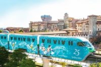 東京ディズニーシー25周年”スパークリング・ジュビリー”のラッピング車両が4/15運行開始！リゾートライン限定BGMや特別なつり革･きっぷも