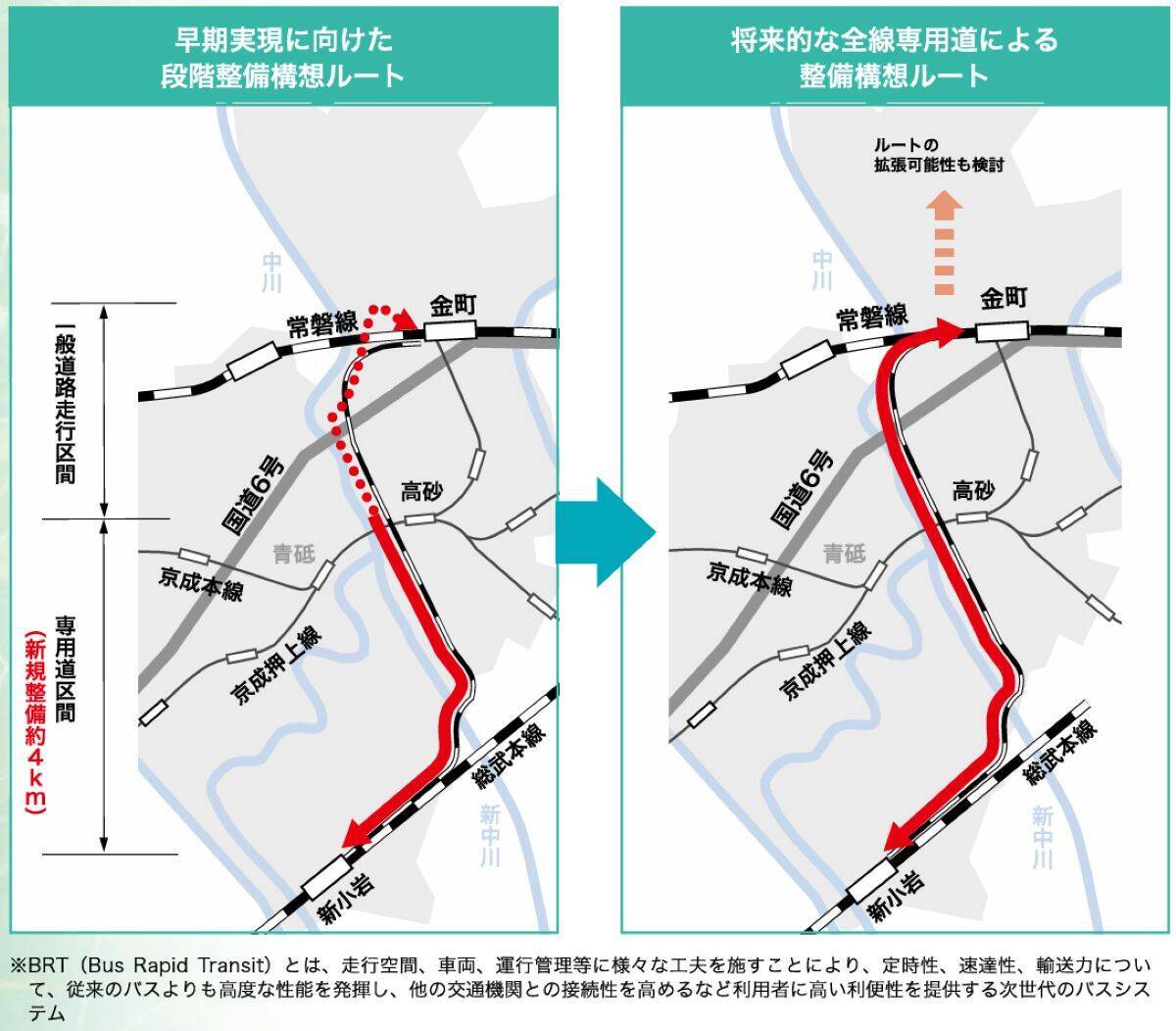 どうなる？新金線〝南北移動の不便解消へ〟東京・葛飾区が新小岩〜金町を繋ぐ「新交通システム整備構想」BRTや自動運転も視野に