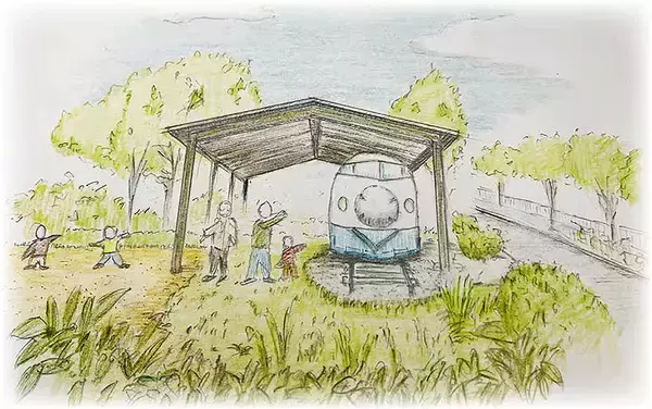 「東京 昭島の新幹線 0系 図書館を塗装修繕＆屋根架設へ＿昭島市がクラファンさとふるで寄付を公募」の画像