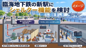 臨海地下鉄・新駅の地下が有事の『シェルター』に!? 東京駅〜晴海・有明を結ぶ新線、東京都が避難機能の整備を本格検討！平時の空間活用と両立も