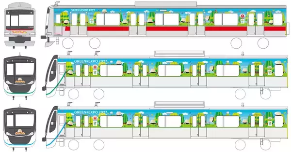 「東急「GREEN×EXPO 2027」ラッピング特別列車が7/14～東横・田園都市・目黒線でデビュー！ 注目の編成やデザインまとめ」の画像