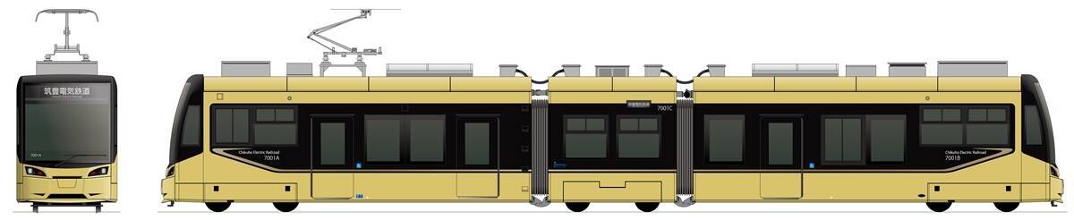 筑豊電気鉄道に新型車両「7000形」2027年導入！沿線の花をイメージしたイエローを採用　車内は落ち着いたゆとりある空間に