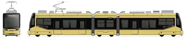 「筑豊電気鉄道に新型車両「7000形」2027年導入！沿線の花をイメージしたイエローを採用　車内は落ち着いたゆとりある空間に」の画像