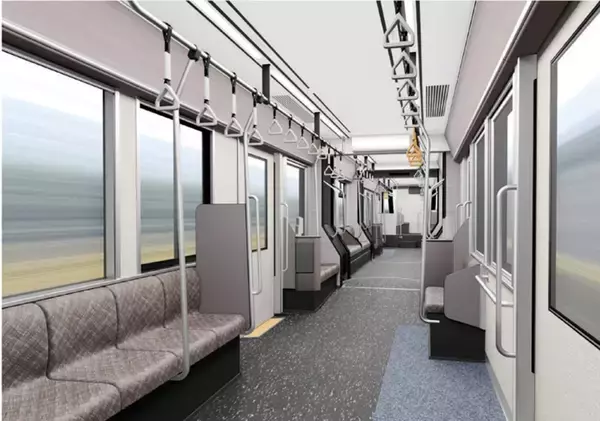 「筑豊電気鉄道に新型車両「7000形」2027年導入！沿線の花をイメージしたイエローを採用　車内は落ち着いたゆとりある空間に」の画像