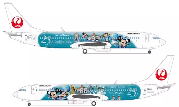 「【JAL×ディズニー】TDS25周年特別塗装機「JAL Jubilee Express」6/4就航！ 限定デザインの機内品や搭乗証明ステッカーの配布、運航路線も解説」の画像