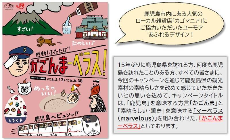 九州新幹線15周年「かごんまーベラス」開催！ カゴマニアとコラボ！ スタンプラリーで限定グッズをGET JRキューポ還元も（JR九州・JR西日本）