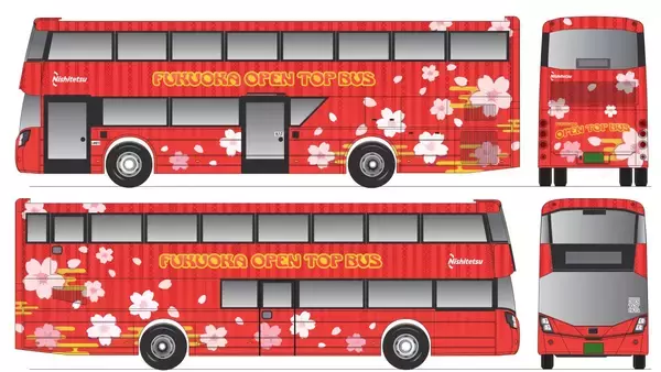 「福岡オープントップバスに14年ぶり新型車両導入！ 3/28から新設の「太宰府コース」の魅力は？ 車両の全貌と新ルートの魅力を解説」の画像