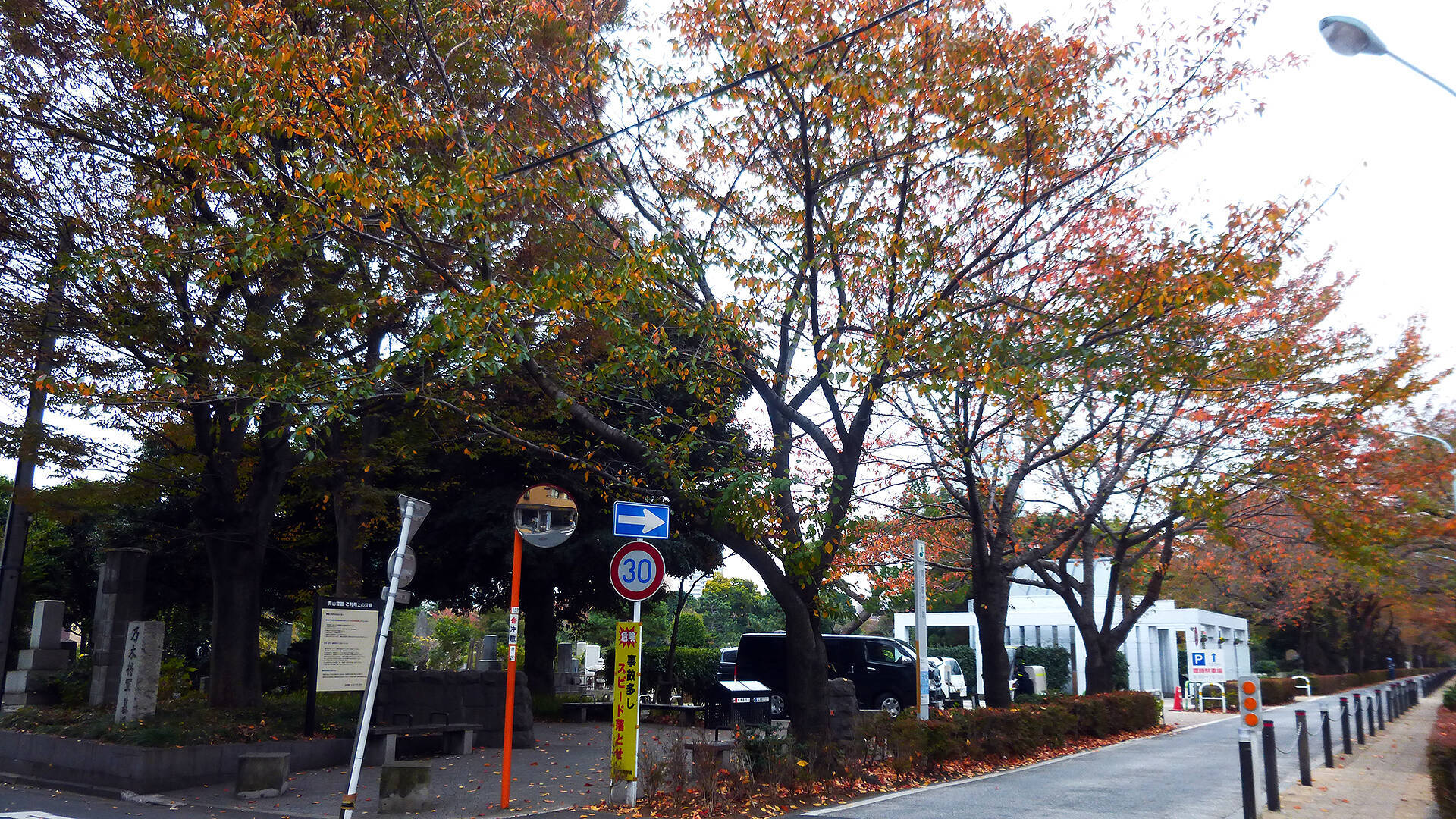 昭和にできた千代田線の線路を想像し、明治大正期から続く公営墓地を歩く