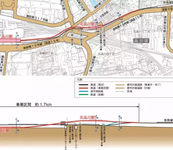 「京急 北品川駅の新駅舎デザイン決定！ 旧東海道と調和する “和モダン”高架駅で開かずの踏切解消へ、連続立体交差事業の進捗状況は？」の画像