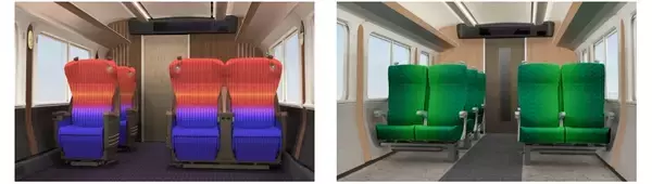 「JR東海、新型特急「385系」量産先行車デザイン発表　「しなの」後継、グリーン車に同社在来線初のバックシェル式を採用」の画像