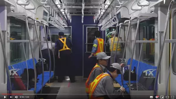 「TX-3000系の試運転動画公開――つくばエクスプレス」の画像