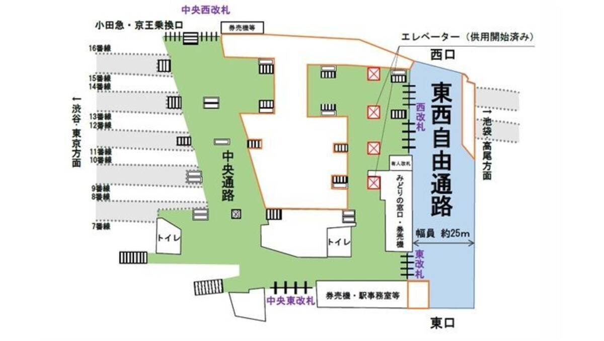 Jr新宿駅東西自由通路 7 19供用開始 改札の位置と名称も変わる 東口駅前広場もがっつり変わる 2020年6月2日 エキサイトニュース