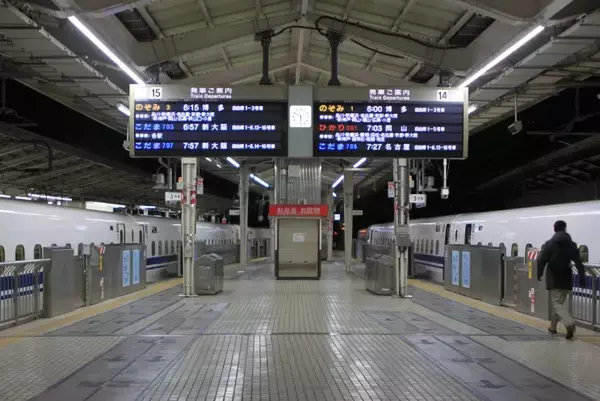 「1/14関西緊急事態宣言のきょう、新幹線のぞみ1号 東京6時発のリアル」の画像