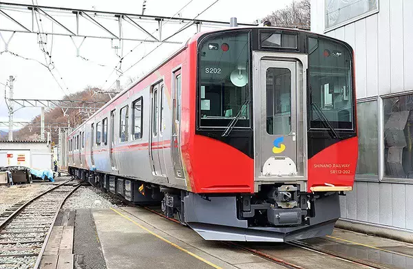 しなの鉄道 新型車両 SR1系200番台 S203 S204 編成、屋代駅構内を単独で初走行