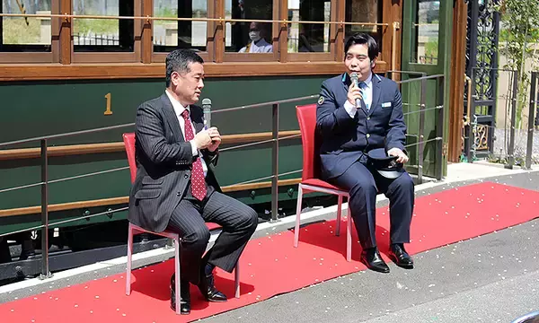 「日本初の電車法要施設、大阪ハピネスパーク交野霊園での完成式典に徳永ゆうき「電車のある霊園は間違いなく他にない」」の画像