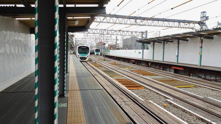 沼袋駅も　工事中です【駅ぶら04】新宿線18