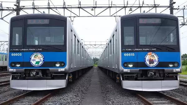 「東武「クレヨンしんちゃんヘッドマーク列車」運行開始、7～8月にはSNSを利用した埼玉応援企画も」の画像