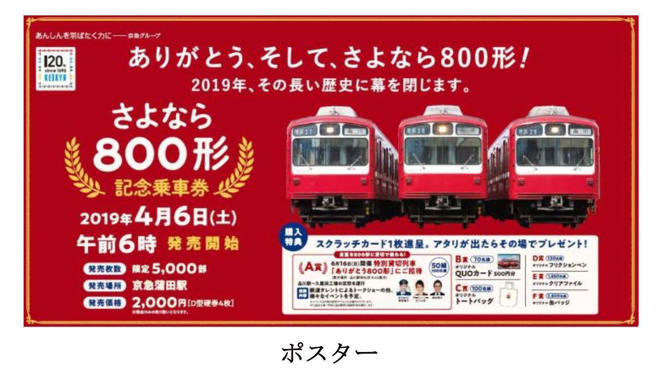 800形引退記念「さよなら800形記念乗車券」発売、抽選で特別貸切列車へご招待