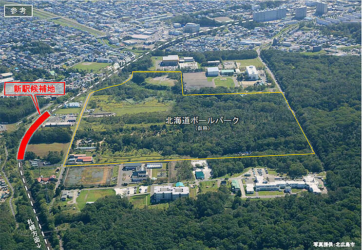 北海道ボールパーク新駅は1面4線の島式地平ホーム、千歳方に引き上げ線＿外側に通過線