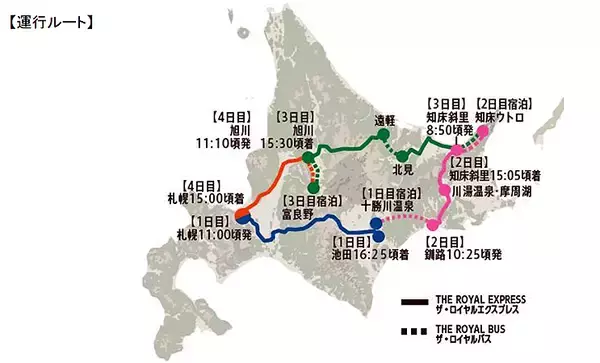 「伊豆急2100系で行く北海道3泊4日クルーズ旅は68万円、8.9月に5回開催」の画像