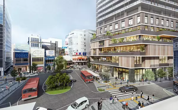 「自由が丘駅前に15階建て新ランドマーク【2026年秋】誕生！明治屋やモンブラン発祥店、スタバ併設のシェアラウンジなど注目店舗を公開」の画像