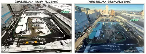 「【JR新潟駅】万代広場ペデストリアンデッキ開通でバス・タクシーの「シームレスな乗り換え」が加速！ 2027年春にはいよいよ全面完成へ」の画像