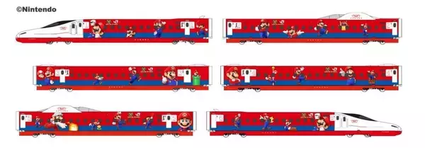 「【JR九州×スーパーマリオ】885系･新幹線･BRTがマリオ色に！7ヶ月間限定のラッピング列車運行、九州22駅がマリオの聖地に」の画像