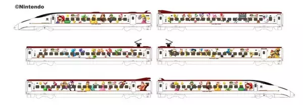 「【JR九州×スーパーマリオ】885系･新幹線･BRTがマリオ色に！7ヶ月間限定のラッピング列車運行、九州22駅がマリオの聖地に」の画像