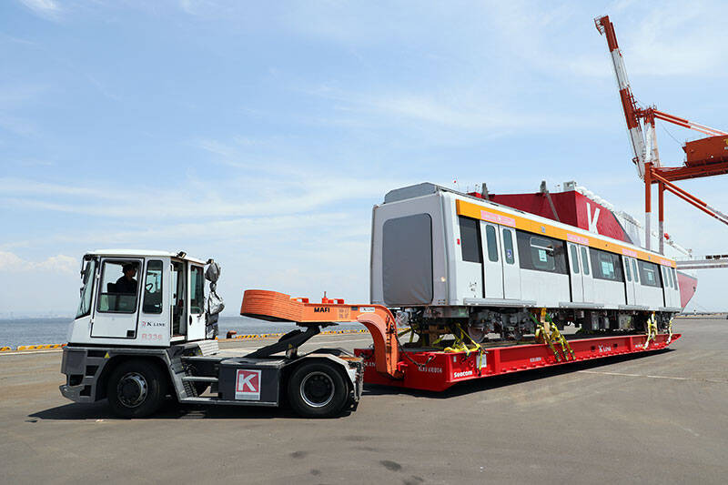 川崎汽船　カイロ向け鉄道車両輸送見学会を開催　High ＆ Heavy 貨物輸送現場をメディア初公開