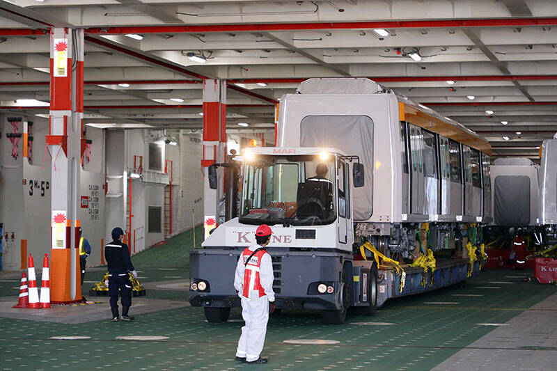 川崎汽船　カイロ向け鉄道車両輸送見学会を開催　High ＆ Heavy 貨物輸送現場をメディア初公開