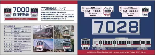 「京王7000系「KTR」社名の旧塗装車両は10/28運行開始！「復刻記念 D型硬券付き記念乗車券」は10/23から限定発売を開始」の画像