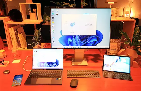 「仲間とみんなでライブ配信や動画ビューするならいまこれ最強 → HUAWEI MateBook E ＋ HUAWEI WiFi Mesh 3」の画像