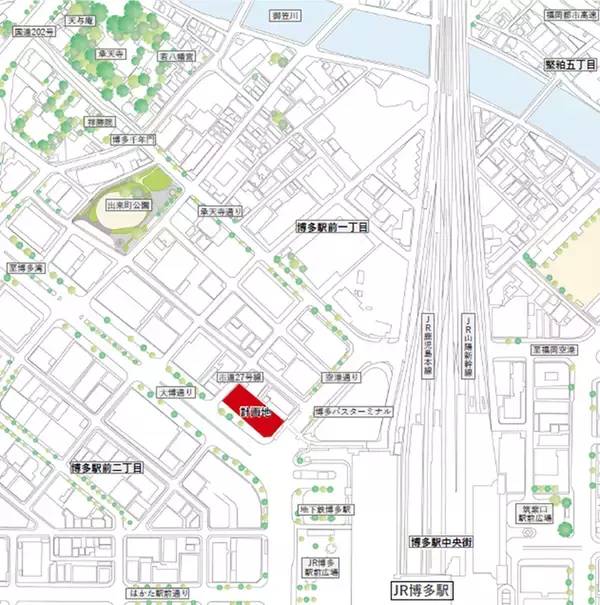 「2028年竣工･博多駅直結「博多新三井ビル」建替計画が始動！ 地下街と繋がる緑の立体ビル誕生により、駅周辺の回遊性が劇的にアップ（福岡市）」の画像