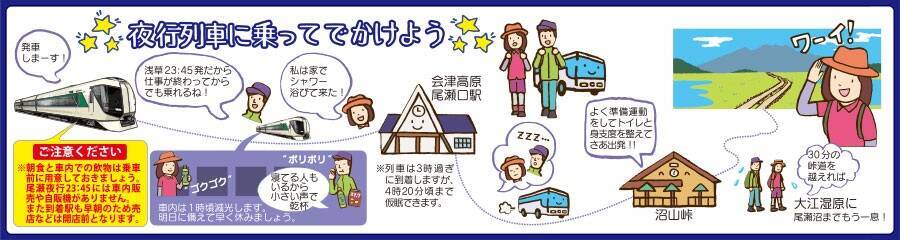 特急リバティの夜行列車「尾瀬夜行23:45」で行くガイド付き・初心者向け尾瀬ハイキングツアーを発売中！ 2026年は6～10月に設定日を拡充！