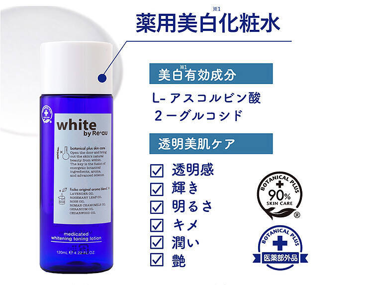 薬用美白ケア ボタニカルプラス white by Re’au ホワイトバイレアウ 誕生！ 30日間体験「肌活美白セット」がいまだけ初回限定特別価格65%オフ1980円！