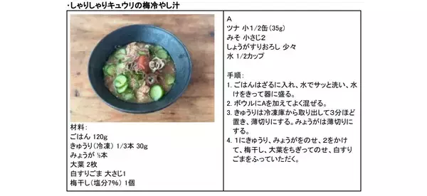 「全農が夏バテ対策のさっぱり「冷やしメシ」と子どもでも作りやすい「夏休みお留守番ランチ」を公開中　過酷な夏を「さっぱり・時短・火を使わない」で乗り切る」の画像