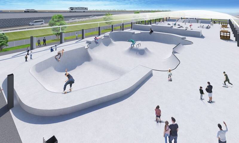 宇都宮ライトラインの駅前に 国内最大級の屋根付きスケートパークや産直グルメ集結！「アークタウン宇都宮」がLRT平石停留場直結で3月誕生