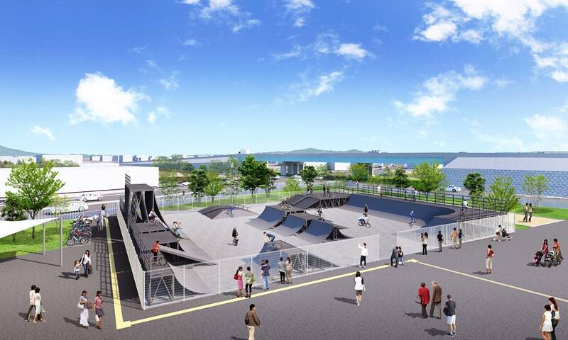 宇都宮ライトラインの駅前に 国内最大級の屋根付きスケートパークや産直グルメ集結！「アークタウン宇都宮」がLRT平石停留場直結で3月誕生