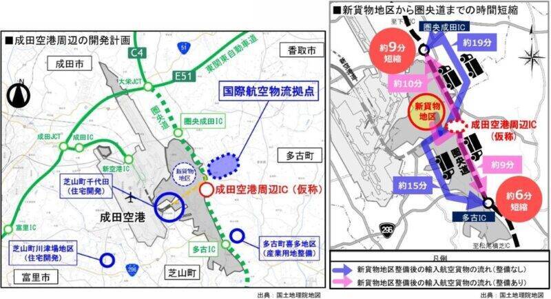 成田空港アクセスが激変！圏央道に新IC誕生で「新貨物地区」直結へ、鉄道整備とともに 「第2の開港」24時間運用の鍵を握る
