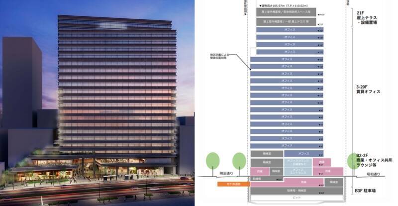 天神ビッグバンで地下がもっと便利に！地下鉄駅直結･南北貫通通路ありの新ビル建設開始、屋上には玄界灘を望むテラスも（福岡）