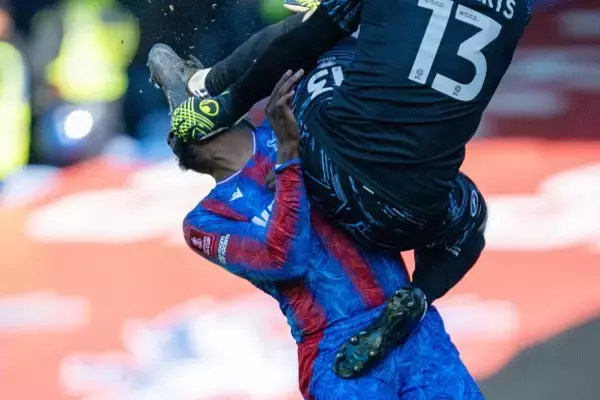 「選手生命終わっていたかも!?　“カラテキック”喰らったマテタが病院搬送　パレス会長は相手GKとオリバー主審を非難「なぜVARを使う必要があるのか分からない」」の画像