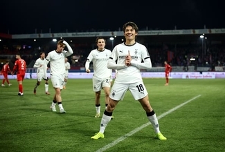 ボルシアMGのFW町野修斗がまたも途中出場からネットを揺らす　直近の4試合で3ゴールと日本代表のストライカーは絶好調